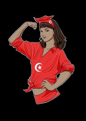 Turkish Girl Turkey Flag