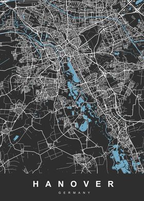 HANOVER Map GERMANY 