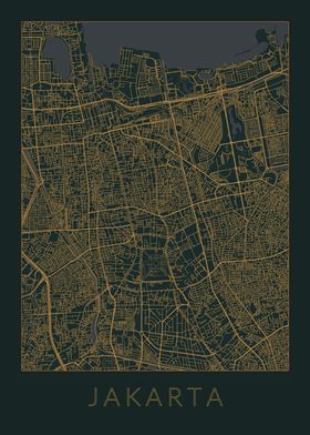 Jakarta Gray Orange Map