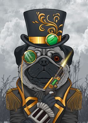 Golden bulldog steampunk