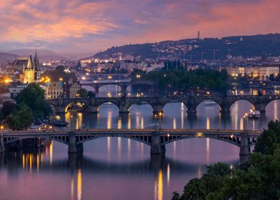 Vltava bridges in Prague