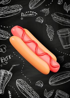 Hot Dog plastic 3D