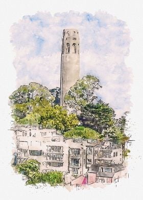Watercolor San Francisco
