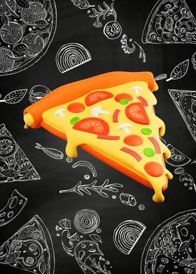 Pizza plastic 3D