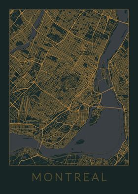 Montreal Gray Orange Map
