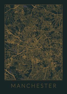 Manchester Gray Orange Map