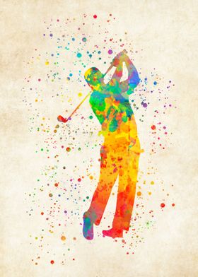 Golfer Watercolor