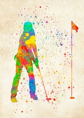 Golfer Watercolor