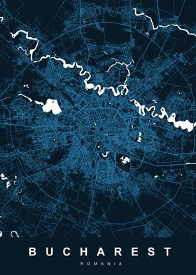 BUCHAREST Map ROMANIA 