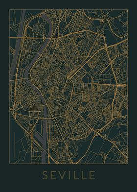Seville Gray Orange Map