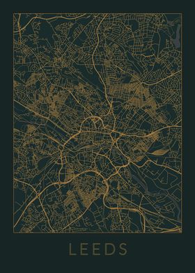 Leeds Gray Orange Map