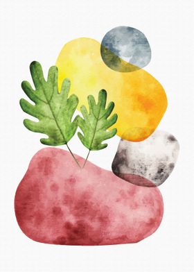 Abstract shape watercolor