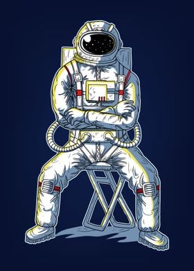 astronaut sit on the chair