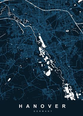 HANOVER Map GERMANY 