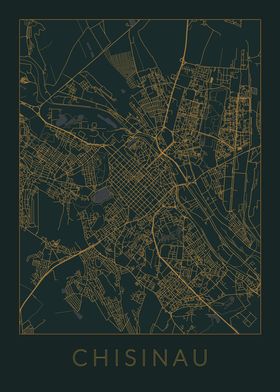 Chisinau Gray Orange Map