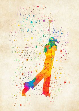 Golfer Watercolor