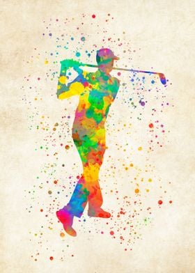 Golfer Watercolor