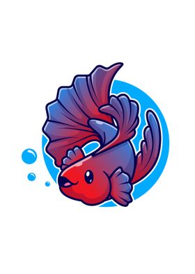 Cute betta fish swimming