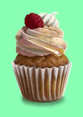 Rasperry Meringue Cupcake