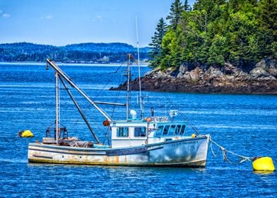 Lobster Boat at Anchor