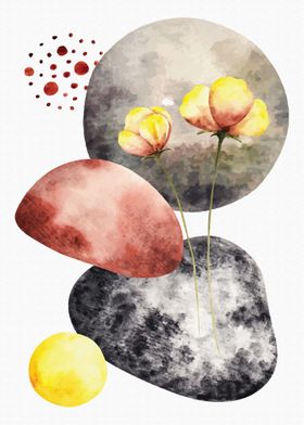 Abstract shape watercolor