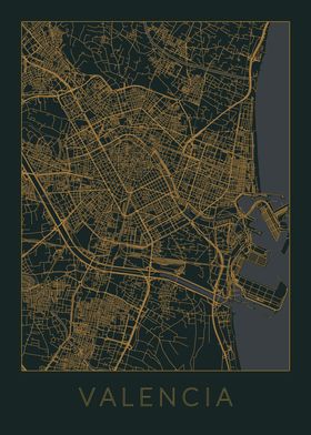 Valencia Gray Orange Map