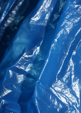 Blue nylon bag abstracts