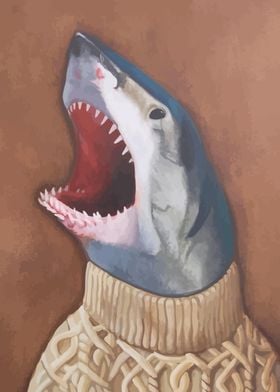 Shark with sweater art