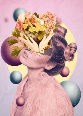 Floral Head Collage