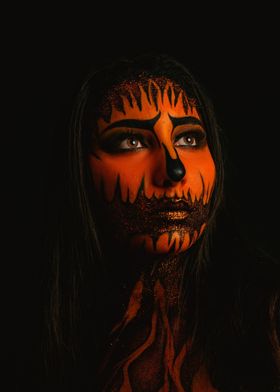 Woman With Face Art