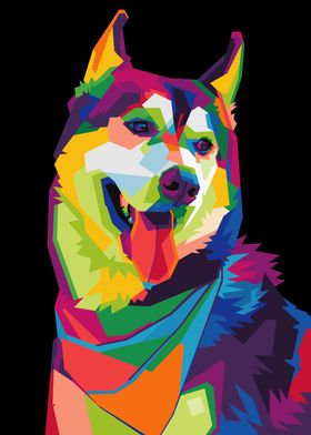 colorful husky vector