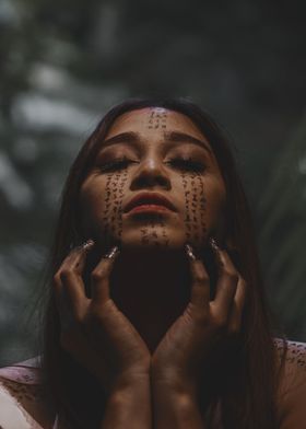 Woman With Face Art