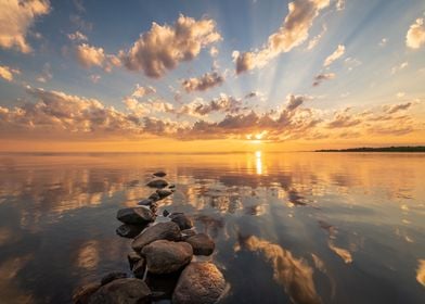 Sunset with clouds