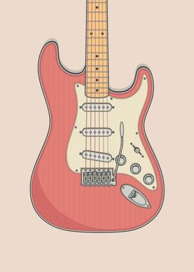 Fiesta Red Strat Guitar