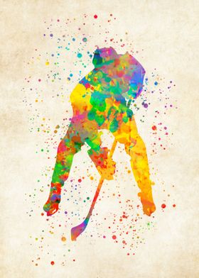 Hockey Ice Watercolor