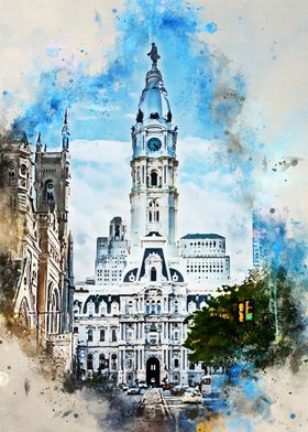 Watercolor Philadelphia