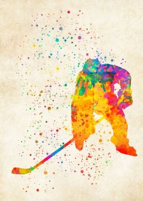 Hockey Ice Watercolor