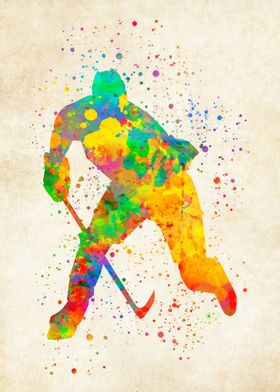 Hockey watercolor