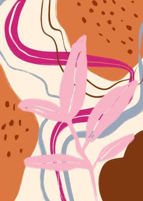 Abstract pink leaf