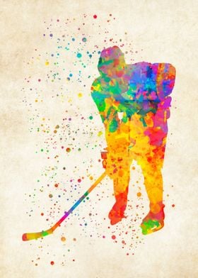 Hockey Ice Watercolor