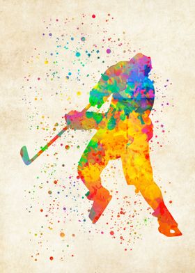 Hockey Ice Watercolor