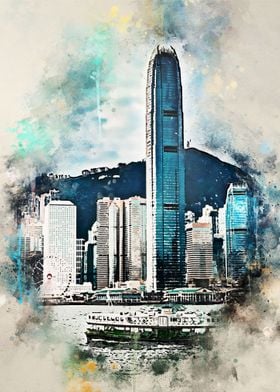Watercolor Hong Kong