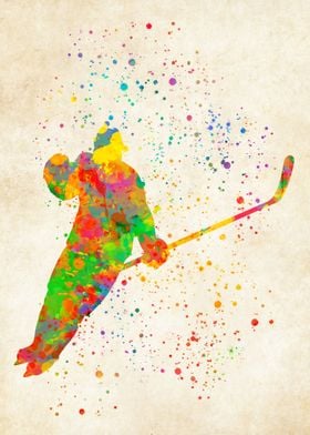 Hockey Ice Watercolor