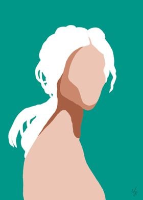 Abstract white hair woman