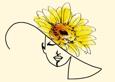 Woman with Sunflowers