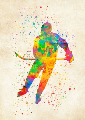 Hockey Ice Watercolor