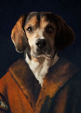 Beagle in Fur Coat