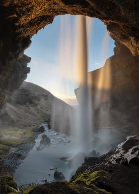 Waterfall in evening light