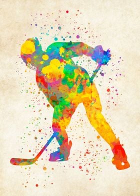 Hockey Ice Watercolor