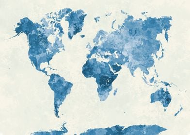 watercolor world map